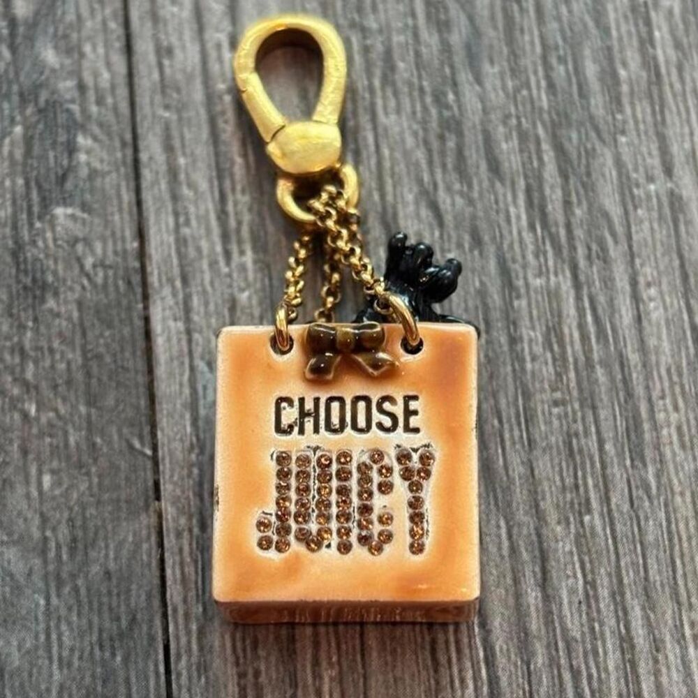 Retired Juicy Couture Yorkie Shopping Bag G&P Charm, Y2K Vintage